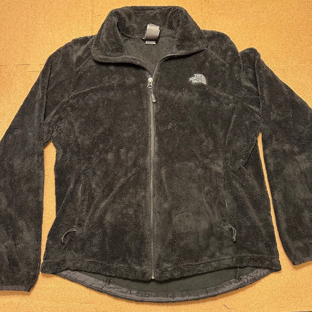The North‎ Face Osito Fleece Jacket Womens Large Black Full Zip Soft Plush Warm